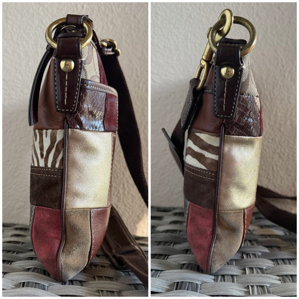 Coach Patchwork Crossbody Swingpack – Multicolor Leather & Suede Mix - Picture 4 of 16